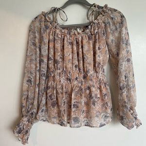 Astr off-shoulder tie strap blouse